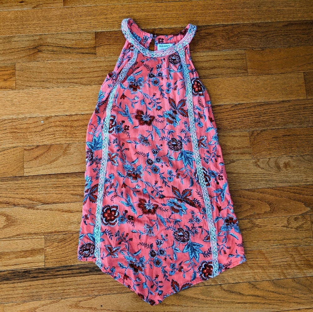 Pink Old Navy Floral Girls L 10-12 Dress